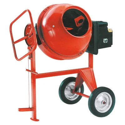 Bétonnière électrique Lescha SM165S mono 800W cuve 165L Orange