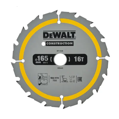 Lame p/ scie circulaire Construction 16 dents 20° ép. 1 x 165mm alésage 20mm