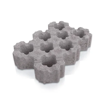 Dalle béton p/ gazon Betogreen O ép. 95mm 33 x 49.5cm (env. 6 dalles/m²) Gris