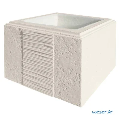 Elément de pilier béton Camargue ht. 250mm 35 x 35cm Crème