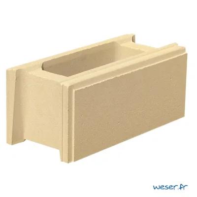 Elément de muret béton Lisse ht. 167mm 40 x 18cm Ton Pierre