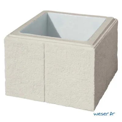Elément de pilier béton Cheverny ht. 250mm 38 x 38cm Crème