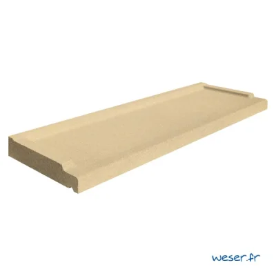 Seuil de porte béton nez arrondi SEUIL734 ép. 45mm 34 x 120-130cm Ton Pierre