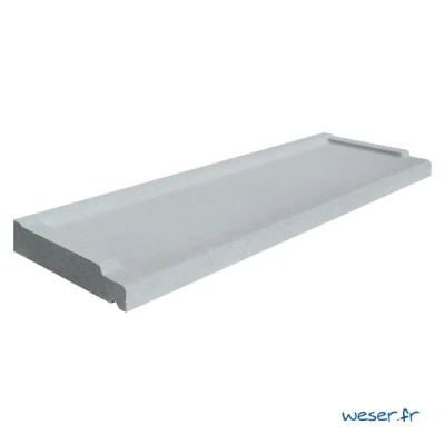 Seuil de porte béton nez arrondi SEUIL734 ép. 45mm 34 x 100-110cm Gris