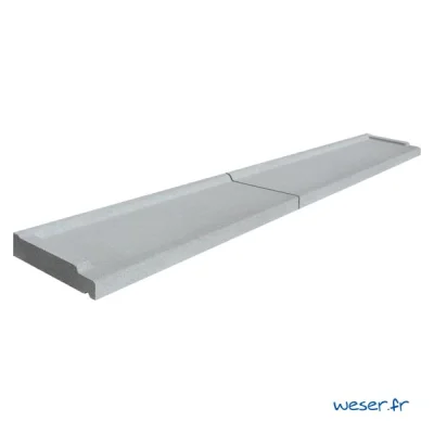 Seuil de porte béton nez arrondi SEUIL734 ép. 45mm 34 x 180-190cm (2 pcs) Gris