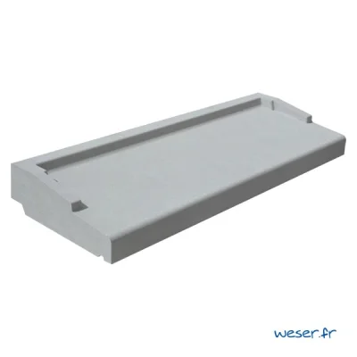 Appui de fenêtre béton nez arrondi APNA ép. 60mm 35 x 100-110cm Gris