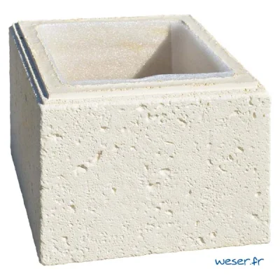Elément de pilier béton Chaumont ht. 250mm 35 x 35cm Crème