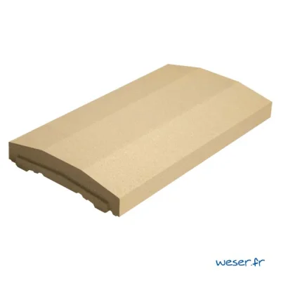 Chaperon de mur béton Optipose 2 pentes + 1 plat CHRO ép. 40-59mm 28 x 49cm Ton Pierre