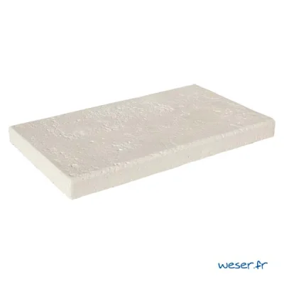 Chaperon de mur béton Vieille Pierre plat CHRVP ép. 40mm 28 x 49cm Crème