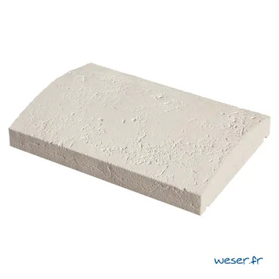 Chaperon de mur béton Vieille Pierre arrondi CHRVP ép. 50-80mm 33 x 49cm Crème