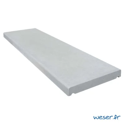 Chaperon de mur béton Pierre Lisse plat CHPL ép. 40mm 30 x 99cm Gris