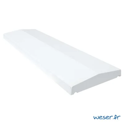 Chaperon de mur béton Pierre Lisse 2 pentes CHPL ép. 40-57mm 30 x 99cm Blanc Tradition