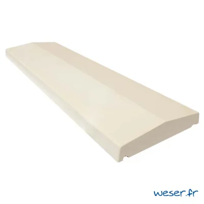 Chaperon de mur béton Pierre Lisse 2 pentes CHPL ép. 40-57mm 30 x 99cm Crème