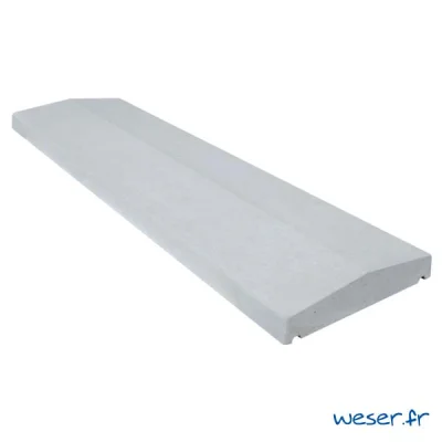 Chaperon de mur béton Pierre Lisse 2 pentes CHPL ép. 40-57mm 30 x 99cm Gris