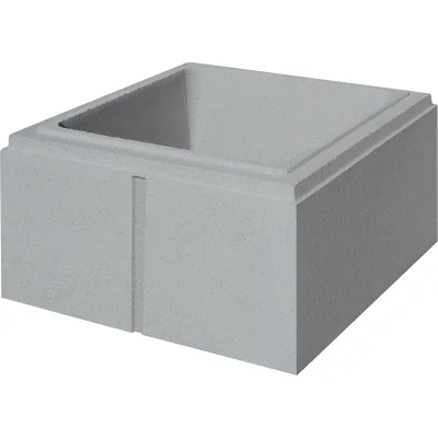 Elément de pilier béton Bréval (Lisse) avec joint ht. 167mm 32.5 x 32.5cm Gris