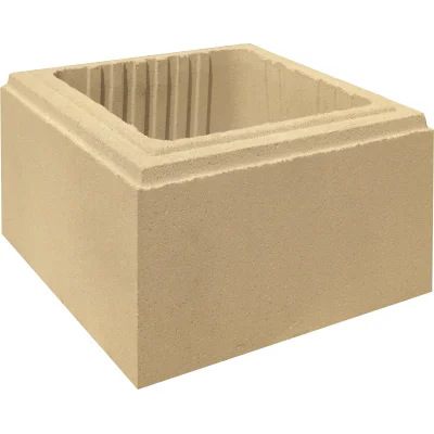 Elément de pilier béton Bréval Uni (Lisse) sans joint ht. 167mm 29 x 29cm Ton Pierre