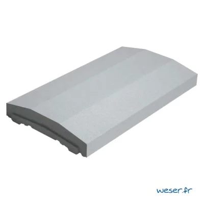 Chaperon de mur béton Optipose 2 pentes + 1 plat CHRO ép. 40-59mm 28 x 49cm Gris