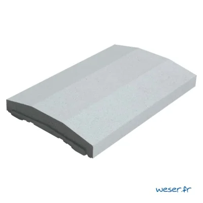 Chaperon de mur béton Optipose 2 pentes + 1 plat CHRO ép. 40-62mm 33 x 49cm Gris