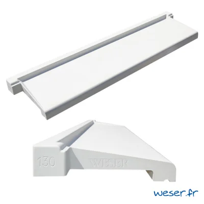 Appui de fenêtre & seuil de porte béton Opti-One ép. 50-70mm 35 x 100-112.8cm Blanc Tradition