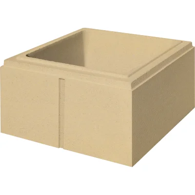 Elément de pilier béton Bréval (Lisse) avec joint ht. 167mm 32.5 x 32.5cm Ton Pierre