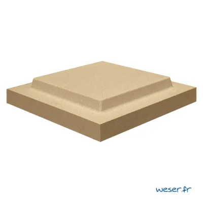 Chapeau de pilier béton double couronnements CP ép. 60-100mm 40 x 40cm Ton Pierre