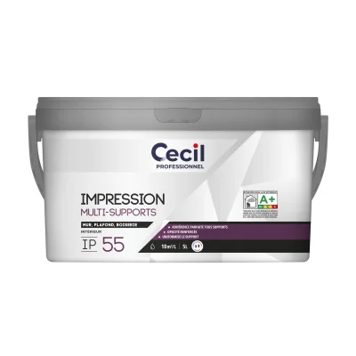 Peinture int. acrylique sous-couche plaque de plâtre IP55 5L Blanc Mat