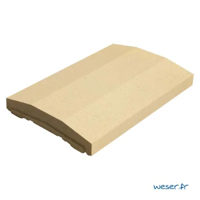 Chaperon de mur béton Optipose 2 pentes + 1 plat CHRO ép. 40-62mm 33 x 49cm Ton Pierre