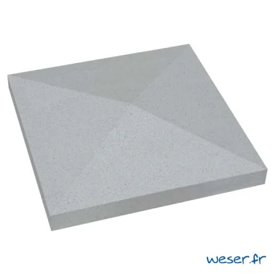 Chapeau de pilier béton pointe de diamant CP440G ép. 40-80mm 40 x 40cm Gris