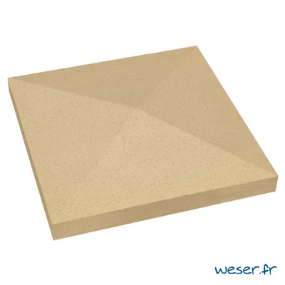 Chapeau de pilier béton pointe de diamant CP440P ép. 40-80mm 40 x 40cm Ton Pierre