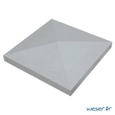 Chapeau de pilier béton pointe de diamant CP450G ép. 50-110mm 50 x 50cm Gris