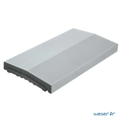 Chaperon de mur béton Optipose 2 pentes CHRO ép. 40-52mm 28 x 49cm Gris