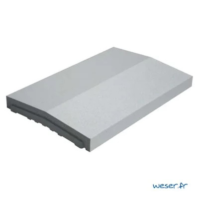 Chaperon de mur béton Optipose 2 pentes CHRO ép. 40-50mm 23 x 49cm Gris