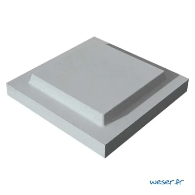 Chapeau de pilier béton double couronnements CP ép. 60-100mm 50 x 50cm Gris