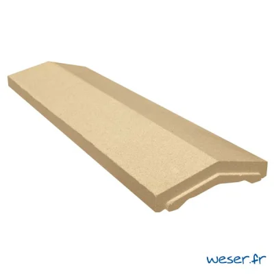 Chaperon de mur béton Optipose 2 pentes CHOP ép. 40-78mm 30.4 x 99cm Ton Pierre