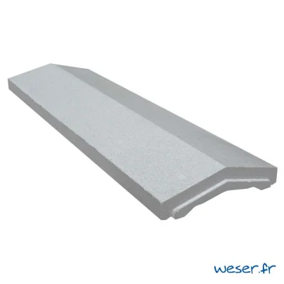 Chaperon de mur béton Optipose 2 pentes CHOP ép. 40-78mm 30.4 x 99cm Gris