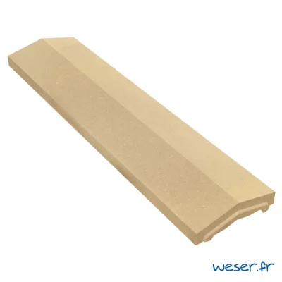 Chaperon de mur béton Optipose 2 pentes CHOP ép. 40-72mm 25.4 x 99cm Ton Pierre