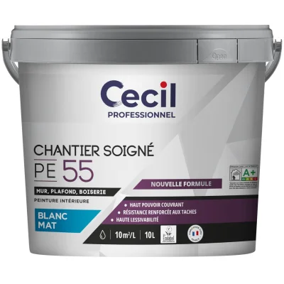 Peinture int. acrylique mur & plafond Expert PE M55 10L Blanc Mat