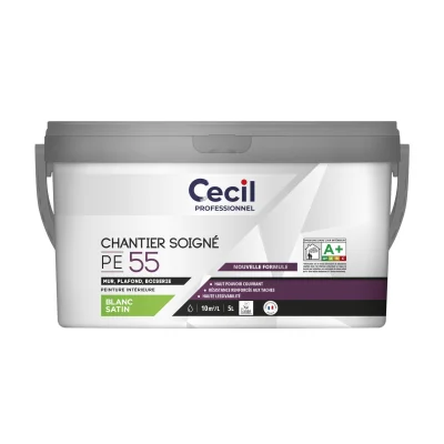 Peinture int. acrylique mur & plafond Expert PE S55 5L Blanc Satin