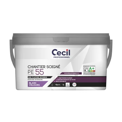 Peinture int. acrylique mur & plafond Expert PE V55 5L Blanc Velours