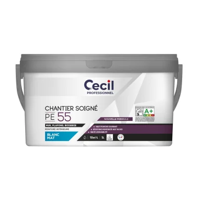 Peinture int. acrylique mur & plafond Expert PE S55 5L Blanc Mat
