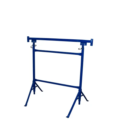 Tréteau maçon acier n°2 D. 42mm pieds orientables ht. réglable 1.20-2.10ml Bleu