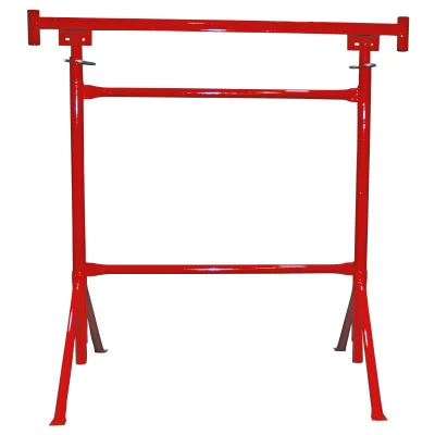 Tréteau maçon acier n°2 D. 49mm pieds orientables ht. réglable 1.20-2.10ml Orange