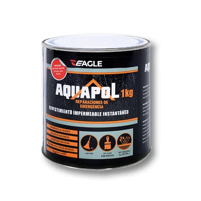 Revêtement étanche p/ réparation rapide de toiture Aquapol bidon 1Kg Gris Clair