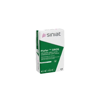Plâtre manuel traditionnel Plafer Gros sac 25kg Siniat