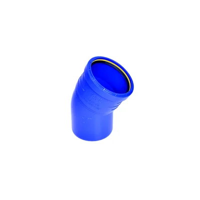 Coude PP d'évacuation simple à joint SN4 Sancol 30° MF D. 100mm Bleu