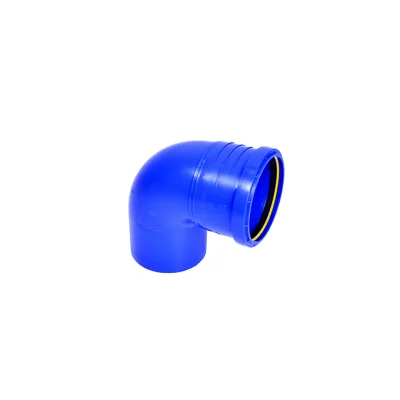 Coude PP d'évacuation simple à joint SN4 Sancol 87.5° MF D. 100mm Bleu