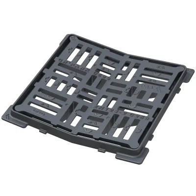 Grille concave fonte C250 PMR à cadre carré 600 x 600mm