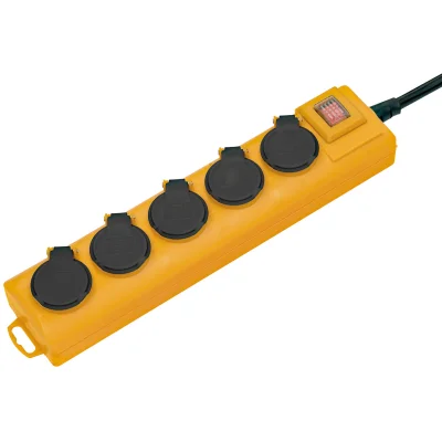 Socle multiprises Pro-Line IP54 5 prises 2ml H07RN-F 3G1,5 Jaune