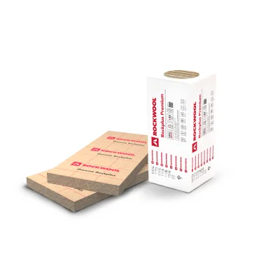 Laine de roche panneau Rockplus Premium + kraft ép. 75mm 60cm x 1.35ml Colis de 4 R=2.30m² K/W