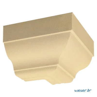 Corniche béton angle ext. sans joint profil doucine COAN ht. 200mm 33 x 33cm Ton Pierre